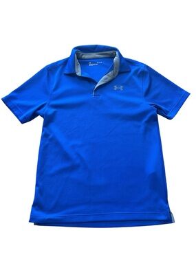 Under Armour Men’s Royal Blue Tech Polo with Light Gray Trim
